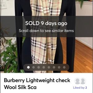Sold on my MERCARi Burberry Beige Silk Unisex Scarf/Wrap